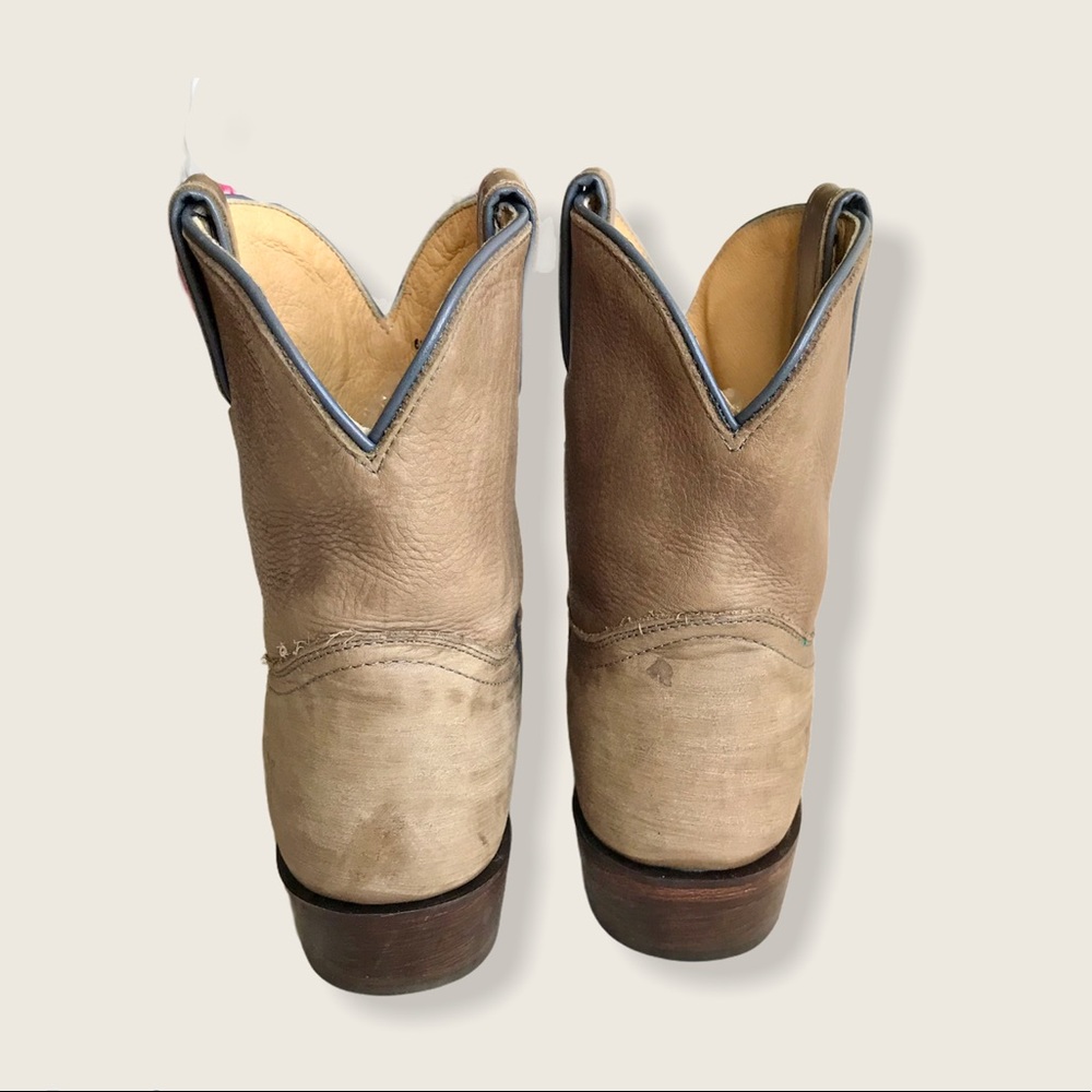 Frye Billy Pull On Taupe Leather Cowboy Short Boot - Picture 13 of 16